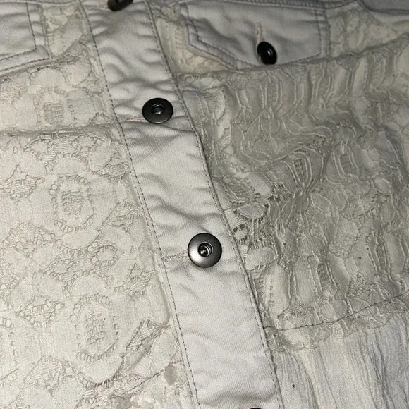 Free People Denim X Lace boho Jacket - Picture 4 of 6